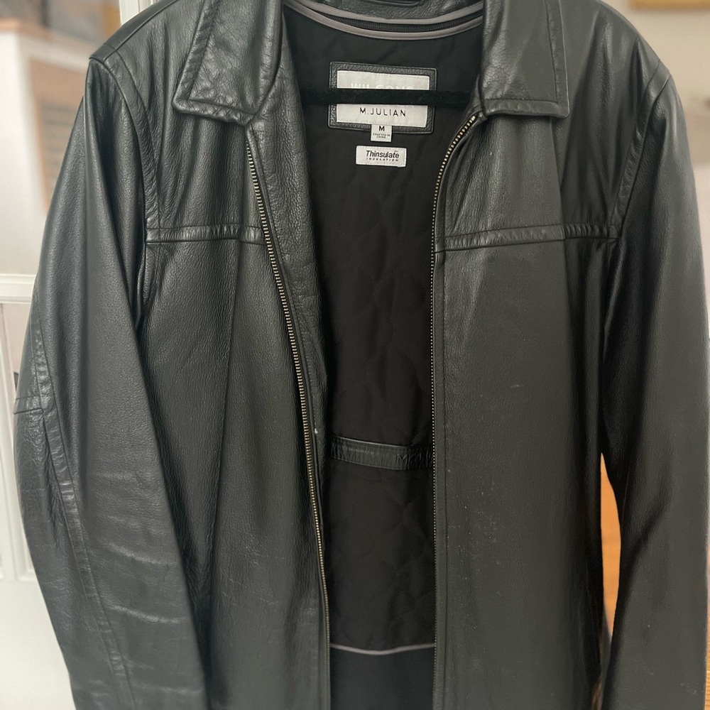 WILSONS Leather Men's Classic “M Julian” Black Jacket Sz Medium